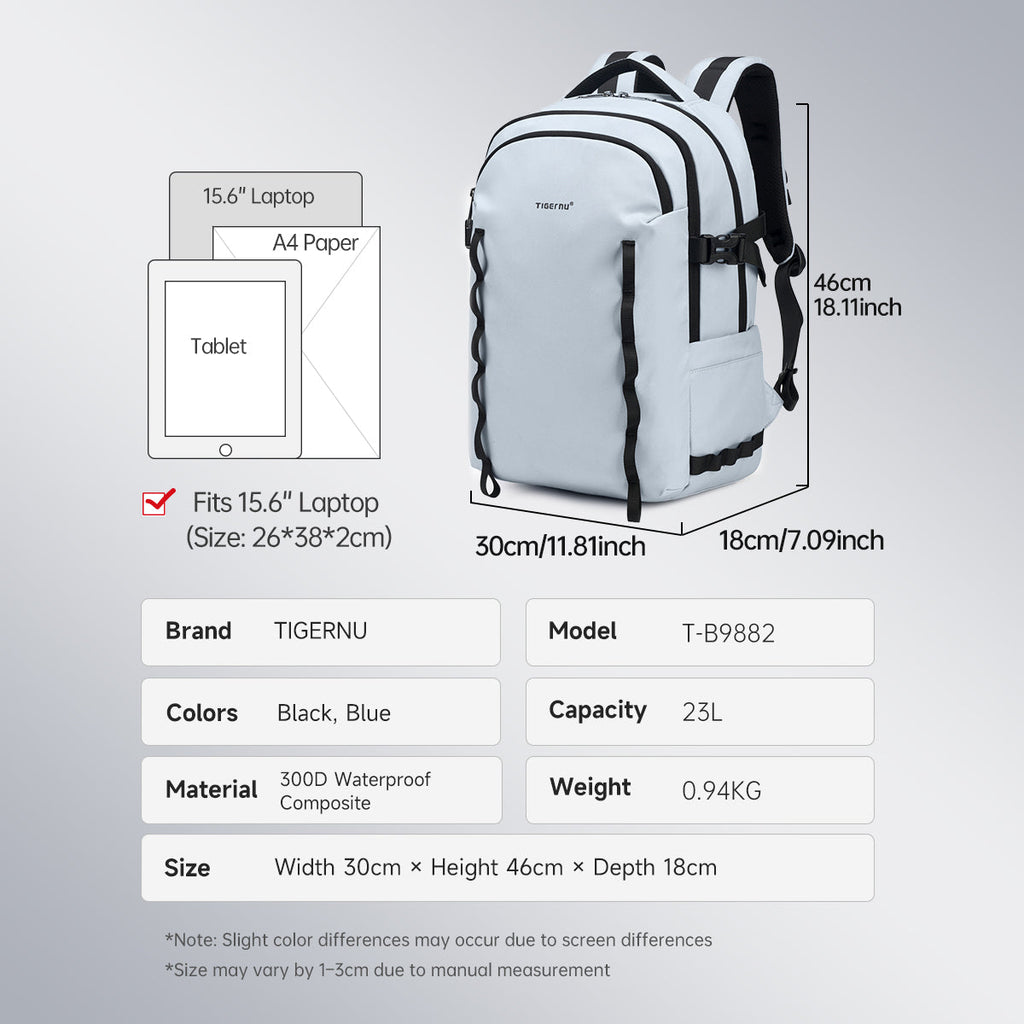 Tigernu School Backpacks For Men Bags For Travel Backpacks Women Nylon Bags For School Knapsack Girls 15.6 Laptop Backpacks Male