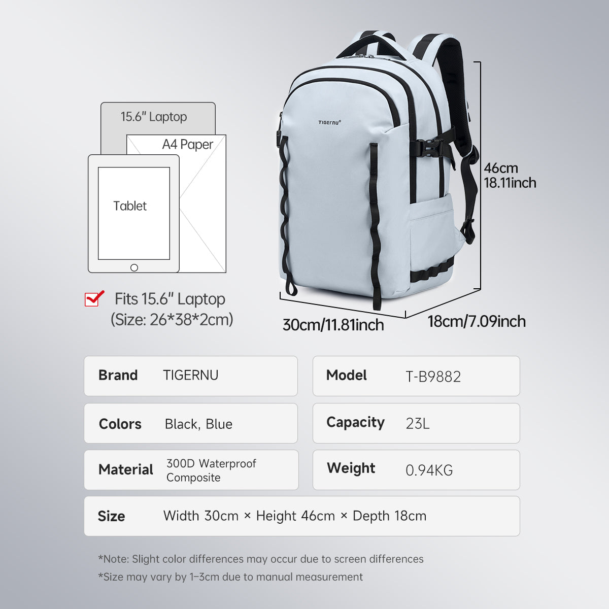 Tigernu School Backpacks For Men Bags For Travel Backpacks Women Nylon Bags For School Knapsack Girls 15.6 Laptop Backpacks Male