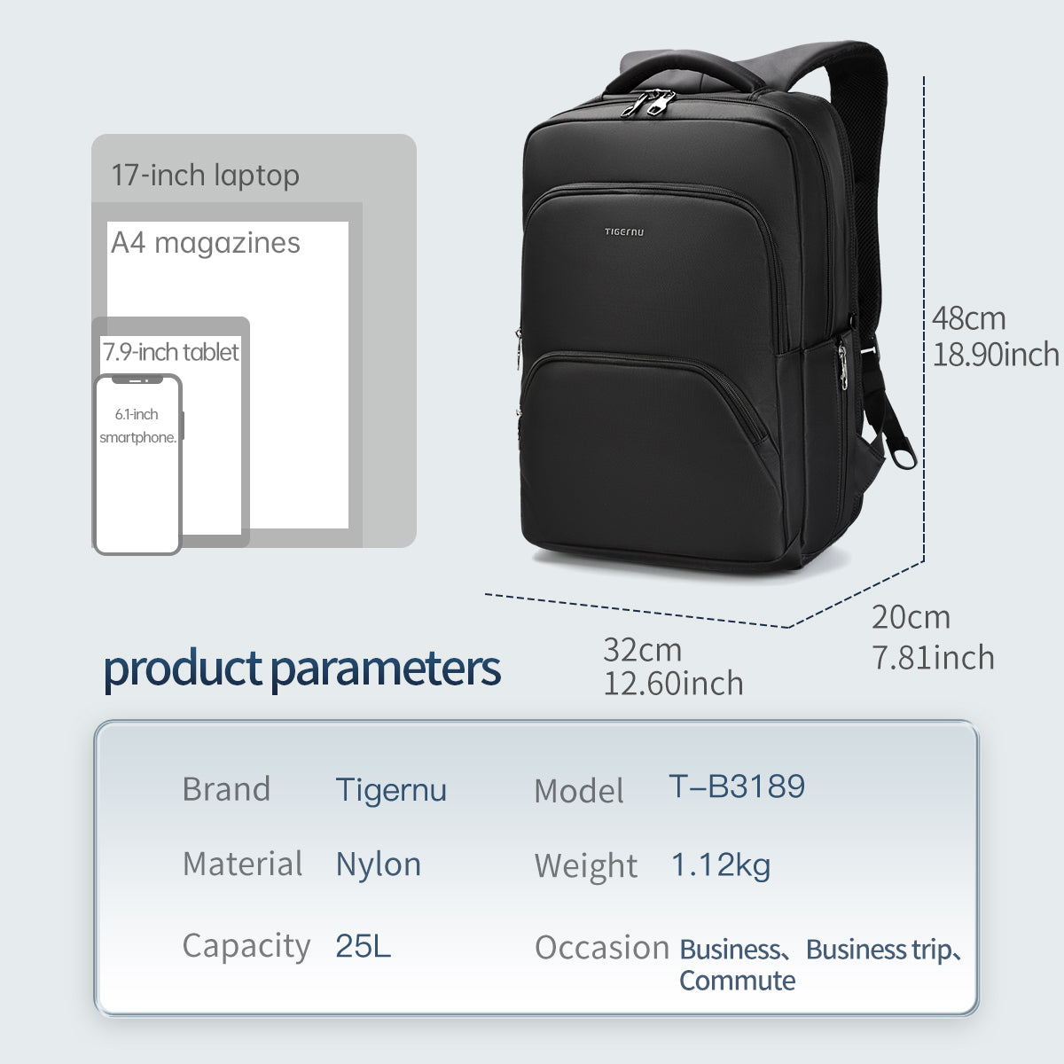 Tigernu T-B3189 nylon backpack school bagpack mochila morrales juveniles escolares laptop backpack