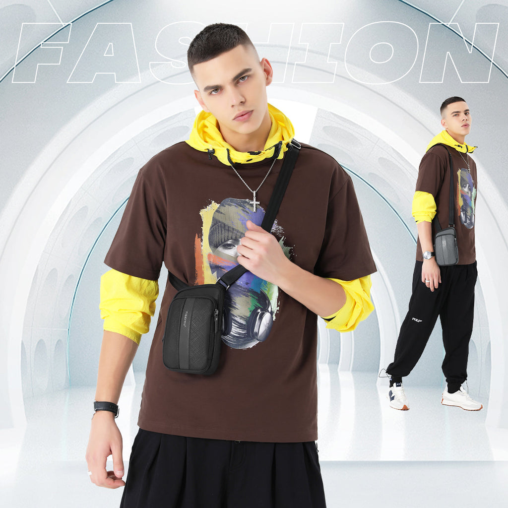 Lifetime Warranty TPU Waterproof Men’s Shoulder Bag Fashion Lightweight Sling Bags Mini Casual Crossing Bag For Phone Banana Bag