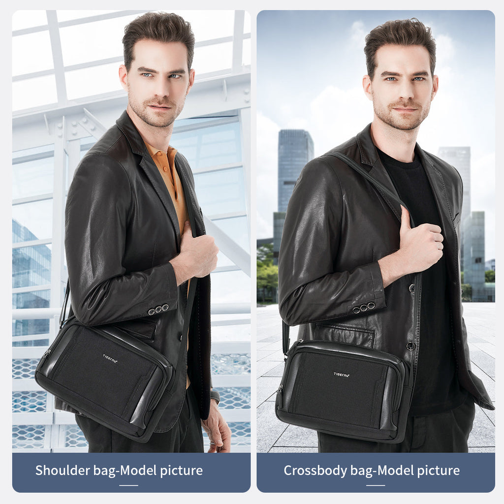 Lifetime warranty, men's shoulder bag, 9.7-inch tablet computer, men's fashion mini shoulder bag, messenger bag, classic series