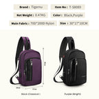 Tigernu High Quality USB Charging 9.7" iPad Men Water Repellent Chest bag Fashion Casual Chest bags For men