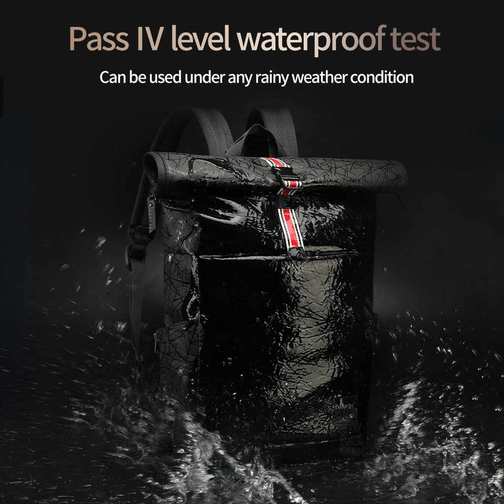 Luxury designer men's laptop backpack 15.6 inches, fashionable and spacious school backpack, with crow and USB charging, handbag