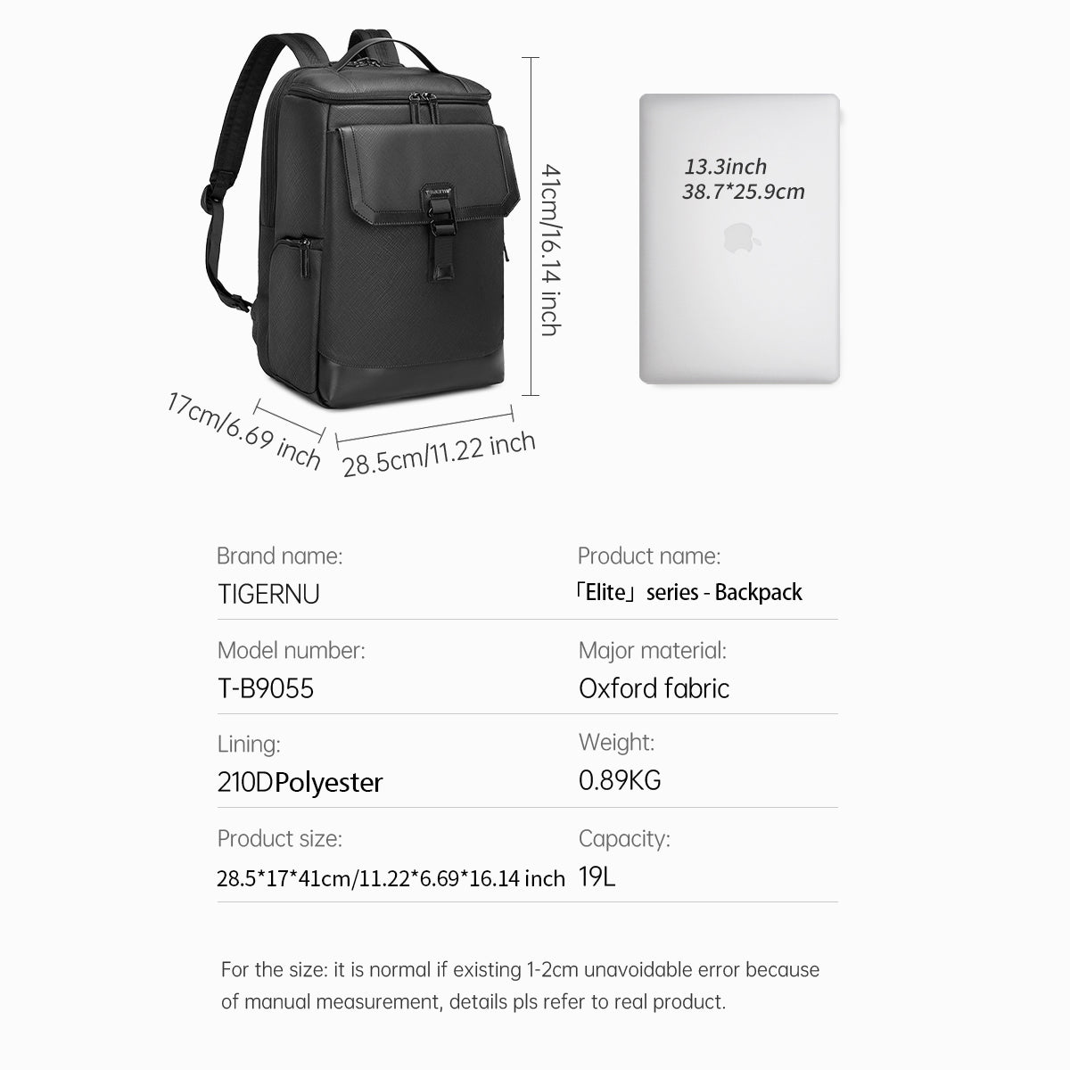 Tigernu T-B9055 waterproof luxury high quality business morrales para hombre large capacity outdoor laptop backpack men bag