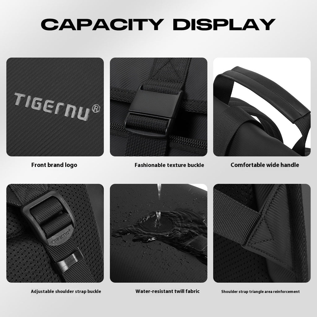 TIGERNU T-B91115 Business Backpack with USB Charging Port & Multi-Layer Organization