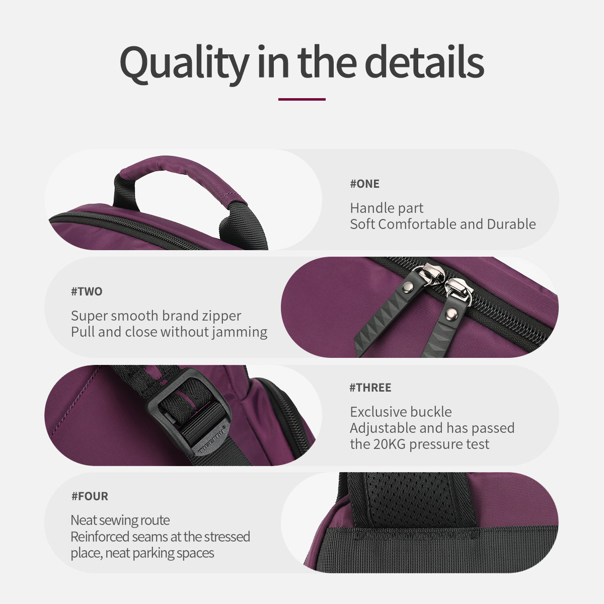 Mochila para portátil de mujer con múltiples bolsillos, a prueba de salpicaduras. 