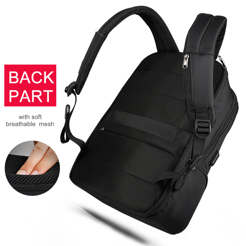 Tigernu Water Repellent Nylon Anti theft 22L Men 15.6 inch Laptop Backpack Bag USB Charging Travel Male Mochila Solid Schoolbags