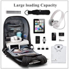 Tigernu T-B3213HC Backpack for men boys travel outdoor big bag with usb charging anti theft black gray leisure style fits for 15.6