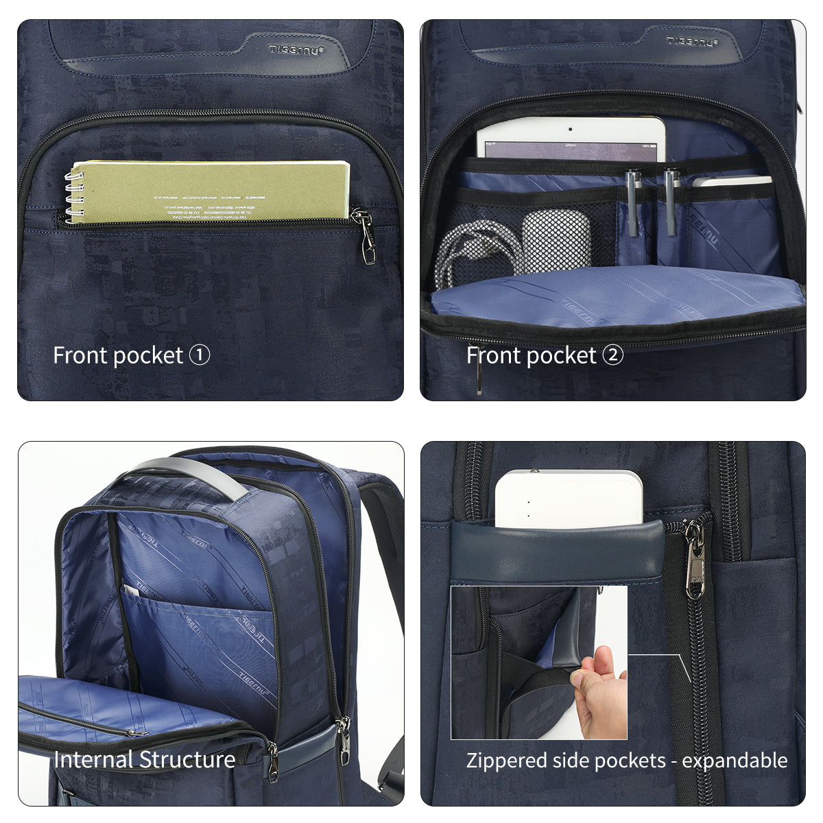 Mochila impermeable para portátil de 15,6" Tigernu Men Retro Series para hombre