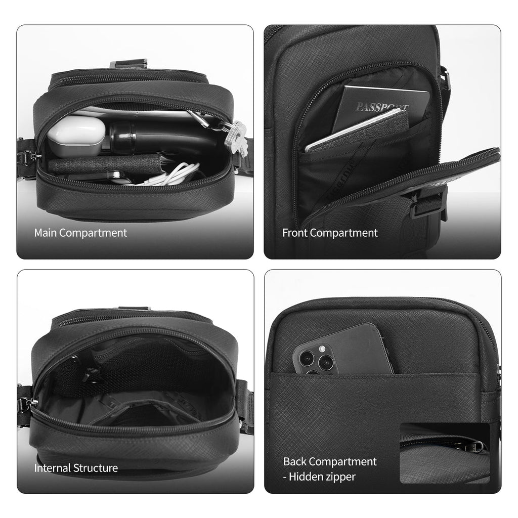 Bolso bandolera Tigernu Elite Series Classic para hombre, compatible con iPad mini de 7,9 pulgadas 