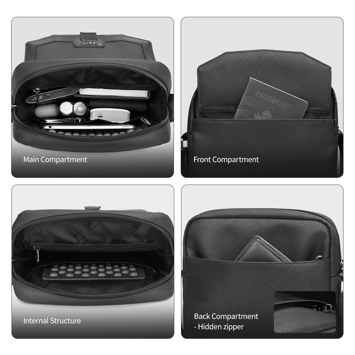 Tigernu Elite Series Anti-wrinkle Waterproof Messenger Bags for 10.2inch iPad