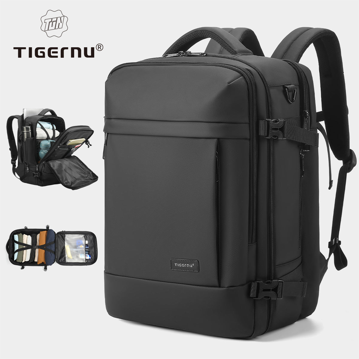 Mochila Tigernu de gran capacidad para hombre, impermeable, para viajes, senderismo, portátil, de 14 a 15,6 pulgadas
