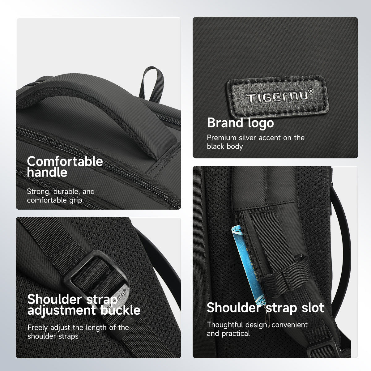 Mochila Tigernu de gran capacidad para hombre, impermeable, para viajes, senderismo, portátil, de 14 a 15,6 pulgadas