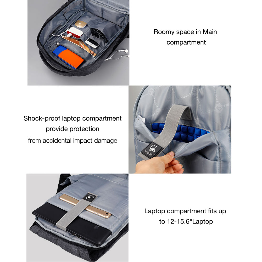 Tigernu T-B3237 usb charging school student anti theft laptop backpack for school