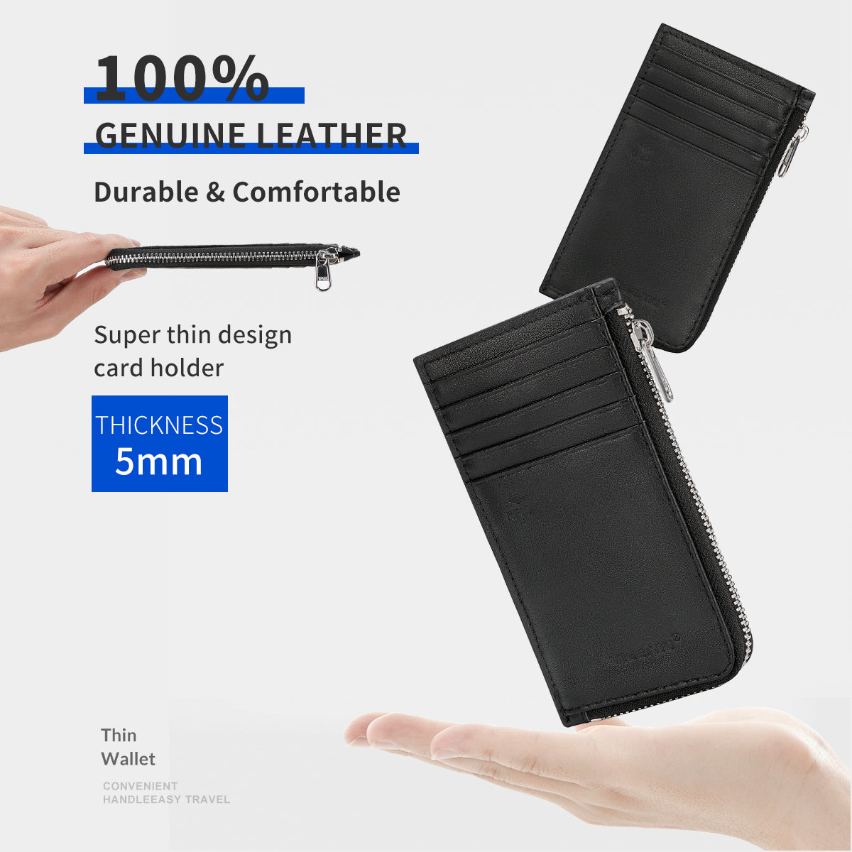 Tigernu Genuine Leathe RFID Anti thef Blocking Protection Men Slim Card & ID Holders Wallets For Men Small Money Bag Male Purses