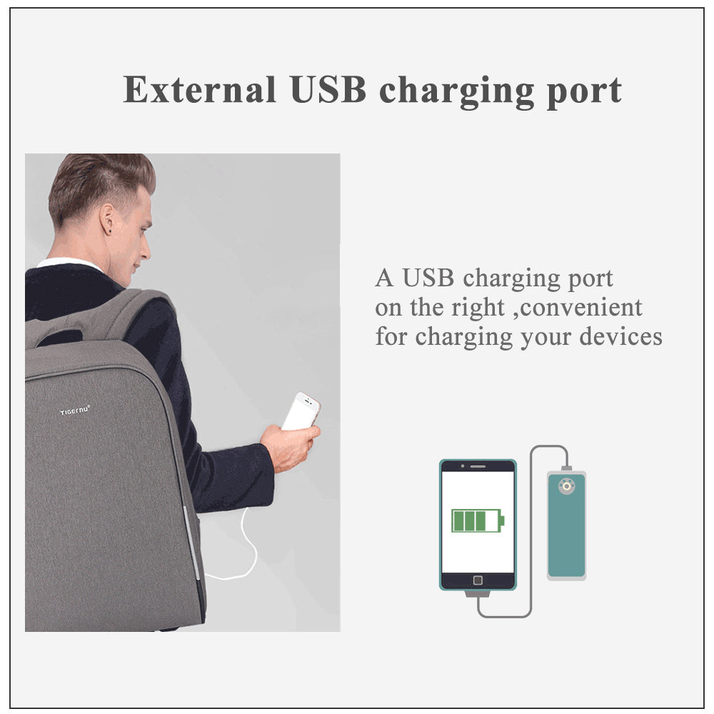 Tigernu T-B3213HB Anti theft 15.6 inch sleeve cover laptop men women USB charging high quality backpack