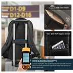 Mochila Tigernu de gran capacidad y nueva moda para hombre, apta para portátiles de 15,6", antirrobo, para viajes escolares, impermeable, de TPU. 