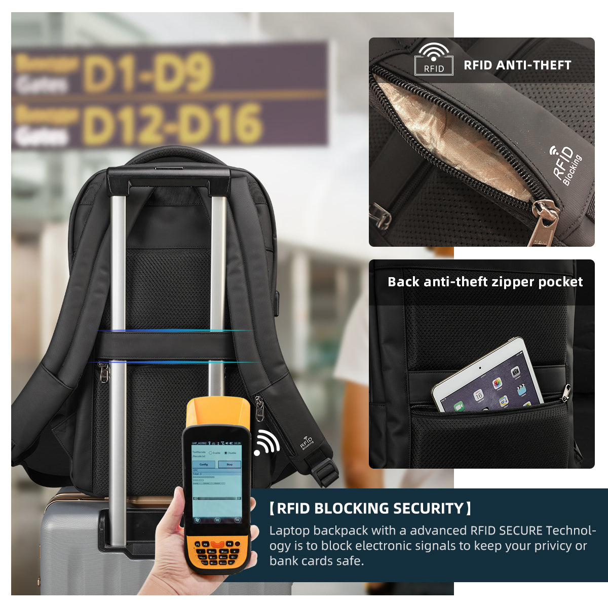 Mochila Tigernu de gran capacidad y nueva moda para hombre, apta para portátiles de 15,6", antirrobo, para viajes escolares, impermeable, de TPU. 