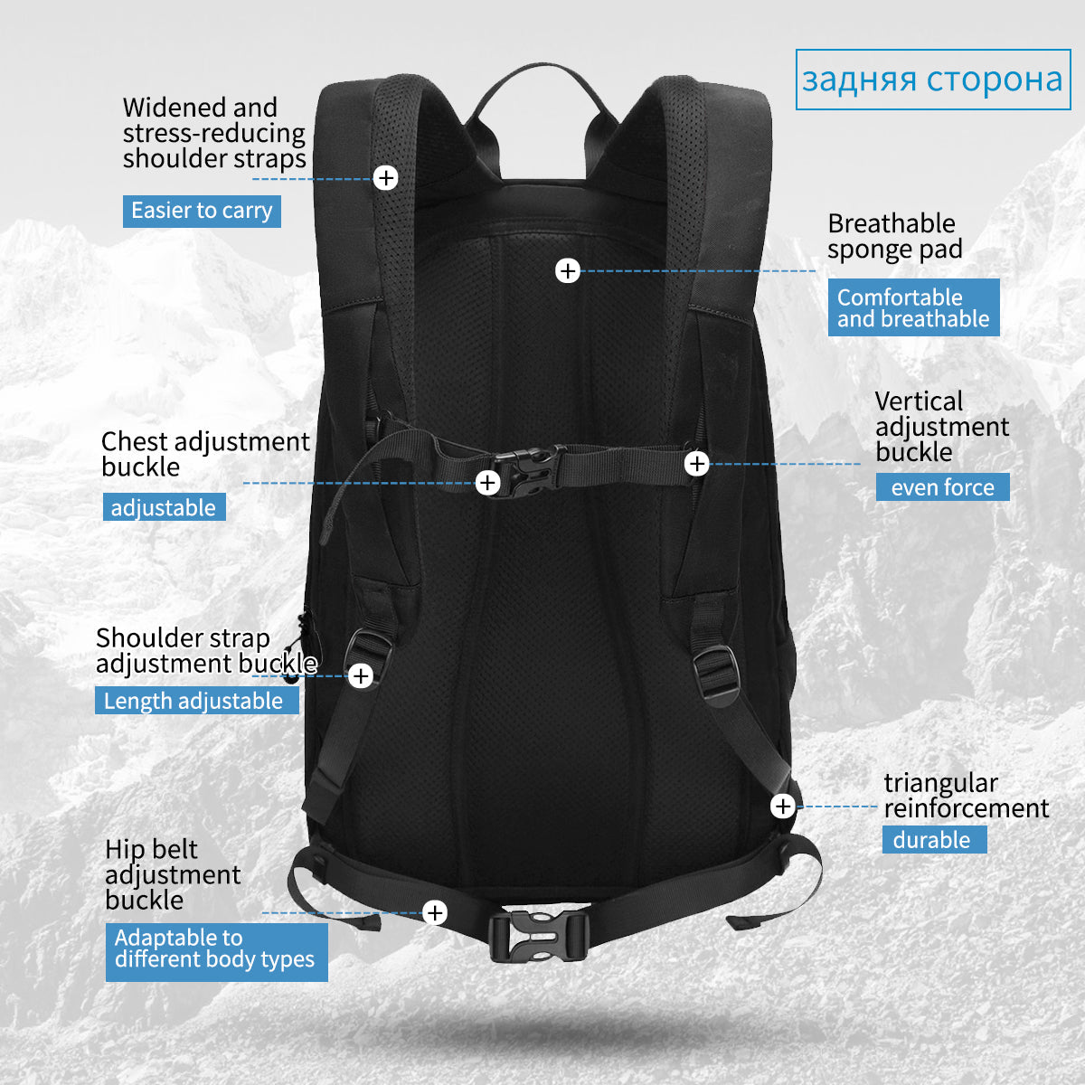 new trending waterproof quality other hiking backpack mountaineering bag with reflective strip