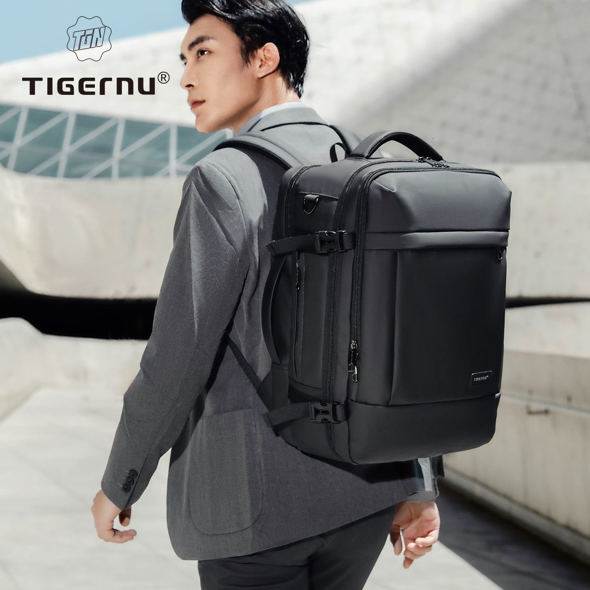 Mochila Tigernu de gran capacidad para hombre, impermeable, para viajes, senderismo, portátil, de 14 a 15,6 pulgadas