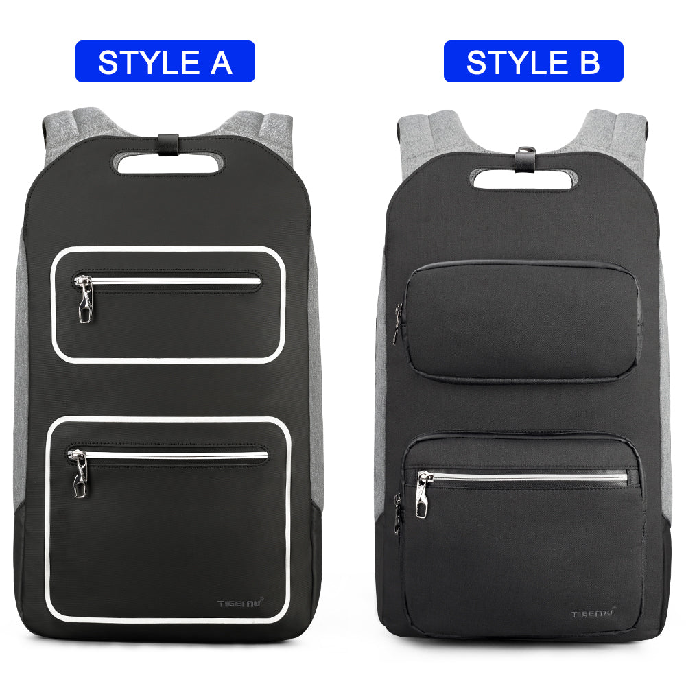 Mochila Tigernu para hombre para portátil de 15,6 pulgadas, con carga USB y antirrobo