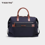 Back view of brown leather shoulder bag model TGN1005