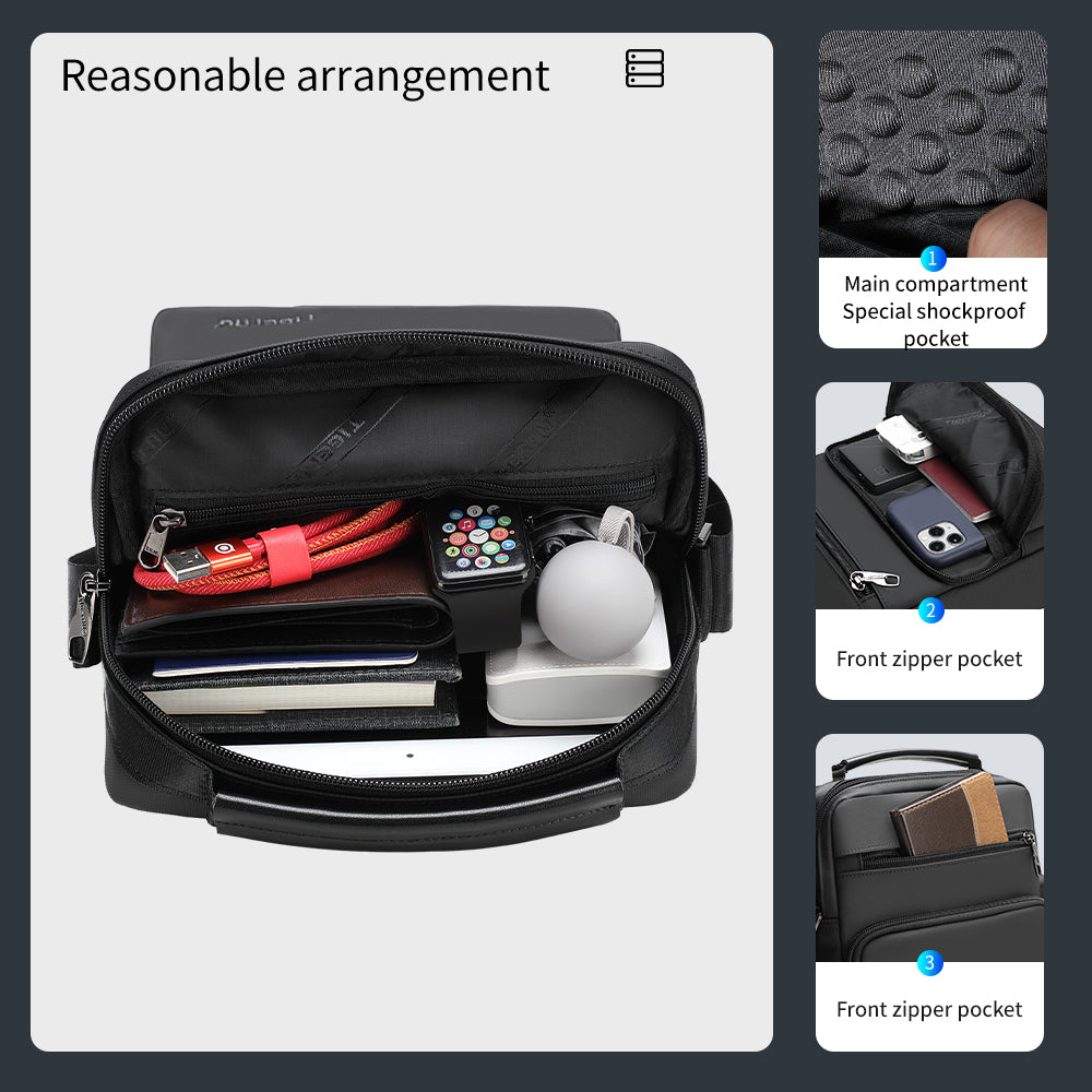 Capacity display diagram of black shoulder bag model T-S5200