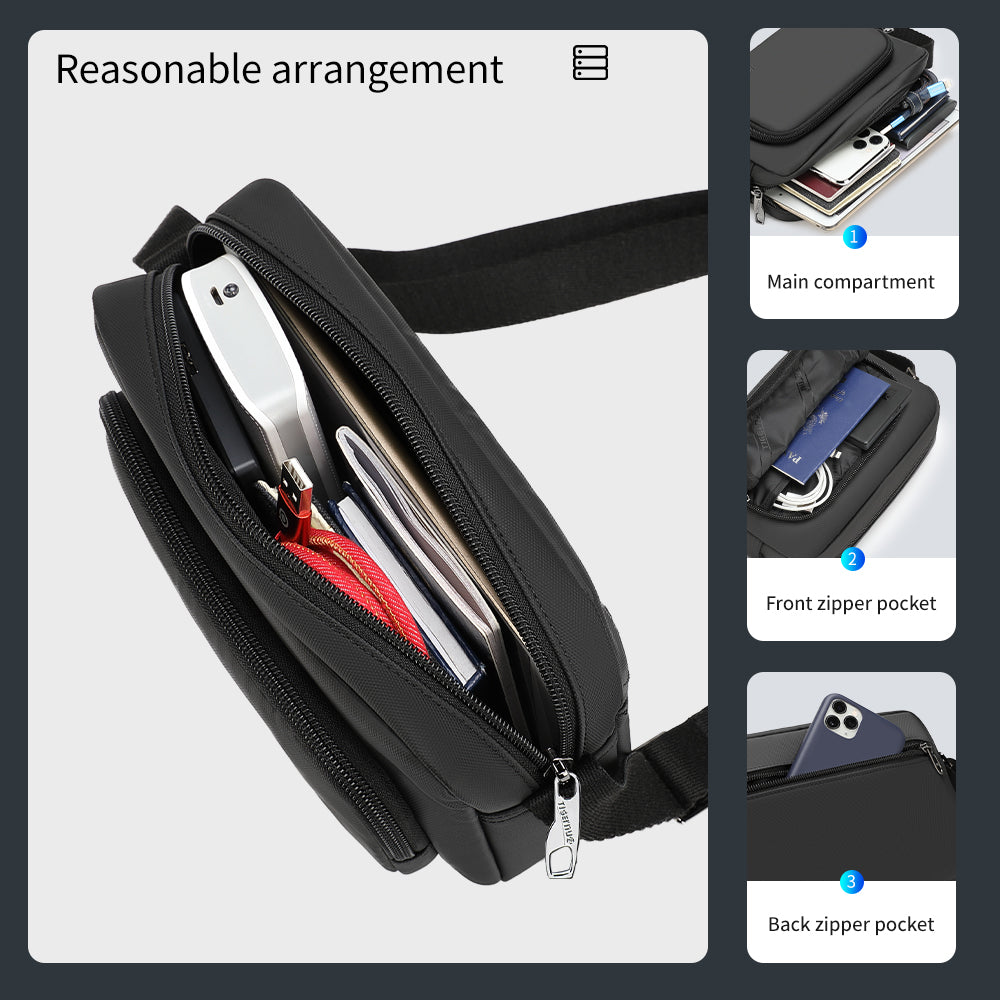 Capacity display diagram of black shoulder bag model T-S8136