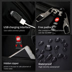 Detailed display of the black backpack model T-B143 usb