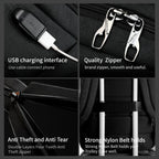 Detailed display of the black backpack model T-B3399