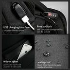 Detailed display of the black backpack model T-B3503