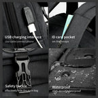 Detailed display of the black backpack model T-B3513