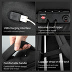 Detailed display of the black backpack model T-B3611