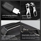 Detailed display of the black backpack model T-B3639