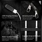 Detailed display of the black backpack model T-B3655