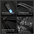 Detailed display of the black backpack model T-B3905