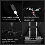 Detailed display of the black backpack model T-B3962