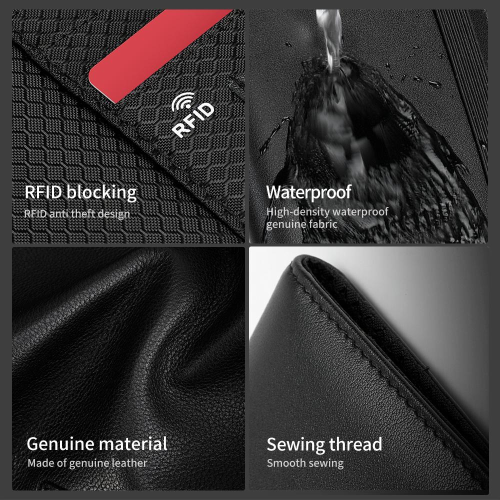 Detailed display of the black wallet model T-S8005
