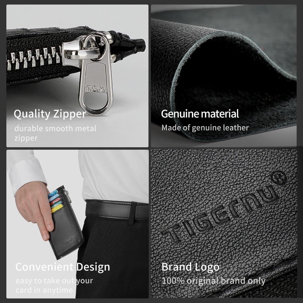 Detailed display of the black wallet model T-S8083