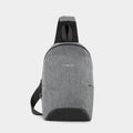 Front view of a grey crossbody bag with model T-S8093