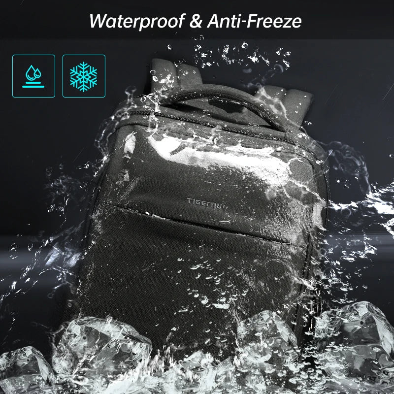 Mochilas de viaje Tigernu para hombre, de moda, antirrobo, con carga USB, para portátil de 15,6", impermeables, delgadas, para la escuela, para hombre y mujer.