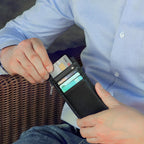 Model T-S8005 black leather wallet Handheld display