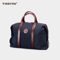Side view of brown leather shoulder bag model TGN1005