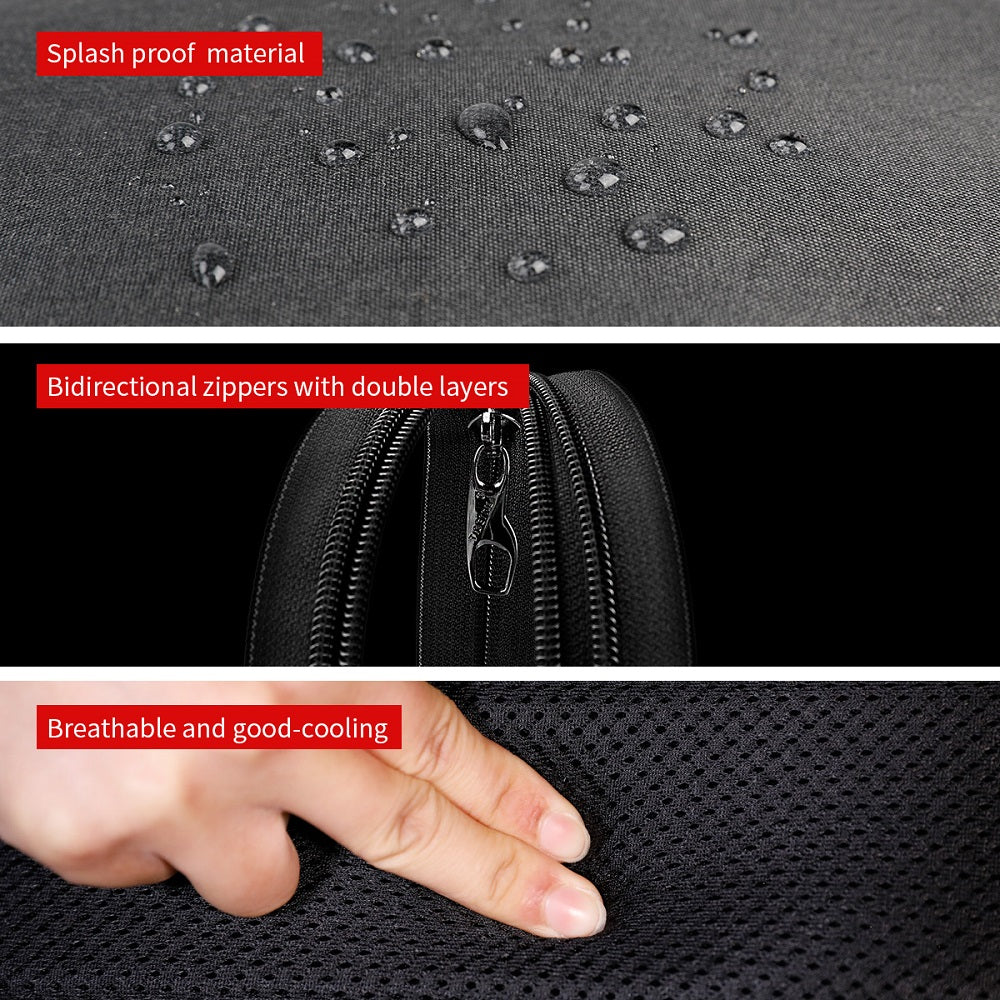 Mochila para portátil de 15,6 pulgadas con candado gratis, Oxford, impermeable, para hombre, mochila escolar con carga USB, para viaje.