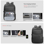 Mochila para portátil de 15,6 pulgadas con candado gratis, Oxford, impermeable, para hombre, mochila escolar con carga USB, para viaje.