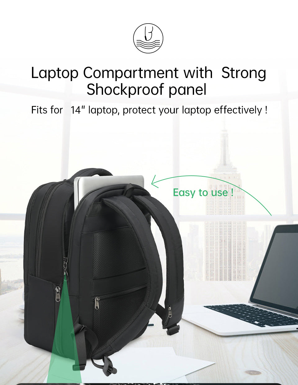 Tigernu new men's large capacity backpack, anti-theft design, 14 inch, laptop backpack, high quality, waterproof man's schoolbag