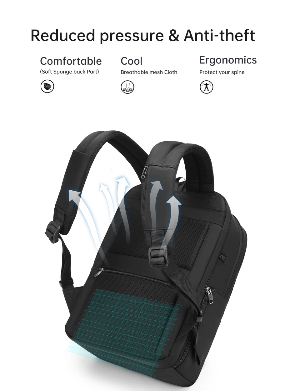 Tigernu new men's large capacity backpack, anti-theft design, 14 inch, laptop backpack, high quality, waterproof man's schoolbag