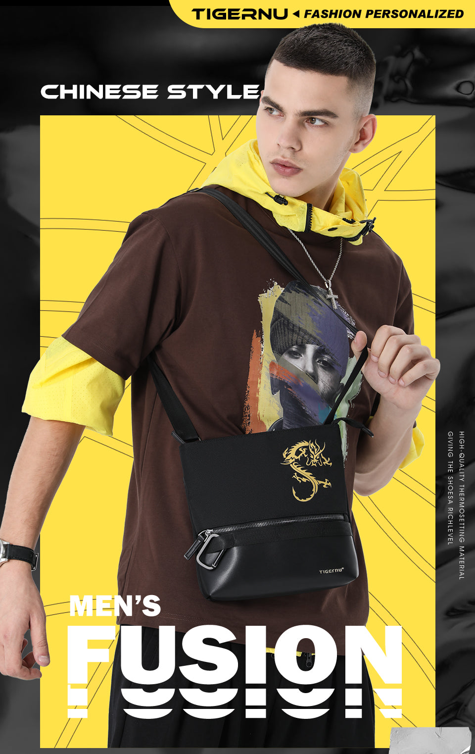 Tigernu 	T-S8222S Lifetime warranty, tigernu Chinese Style fashion Shoulder Bag, dragon series travel bag