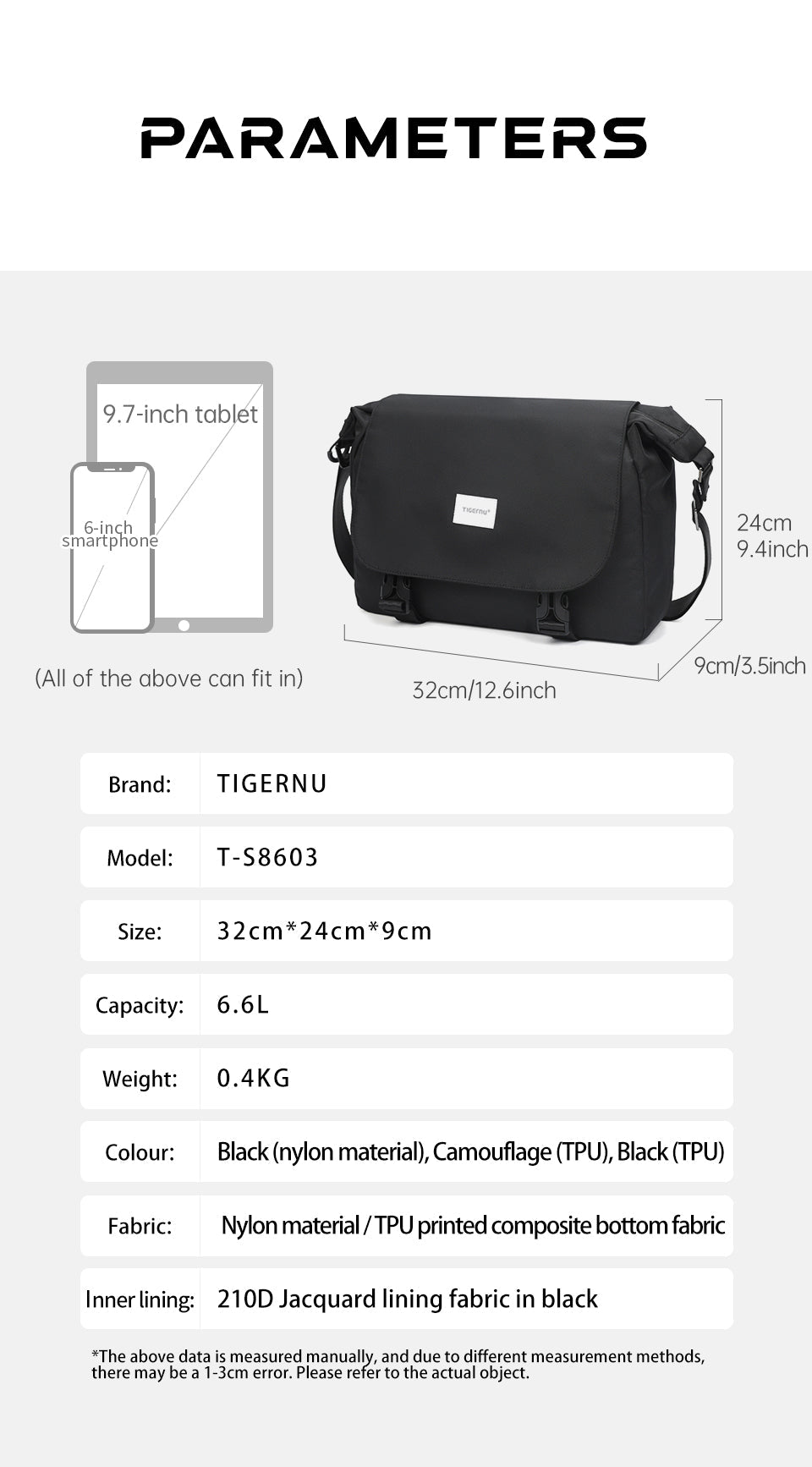 Tigernu T-S8603 Urban Fashion Shoulder Crossbody Bag