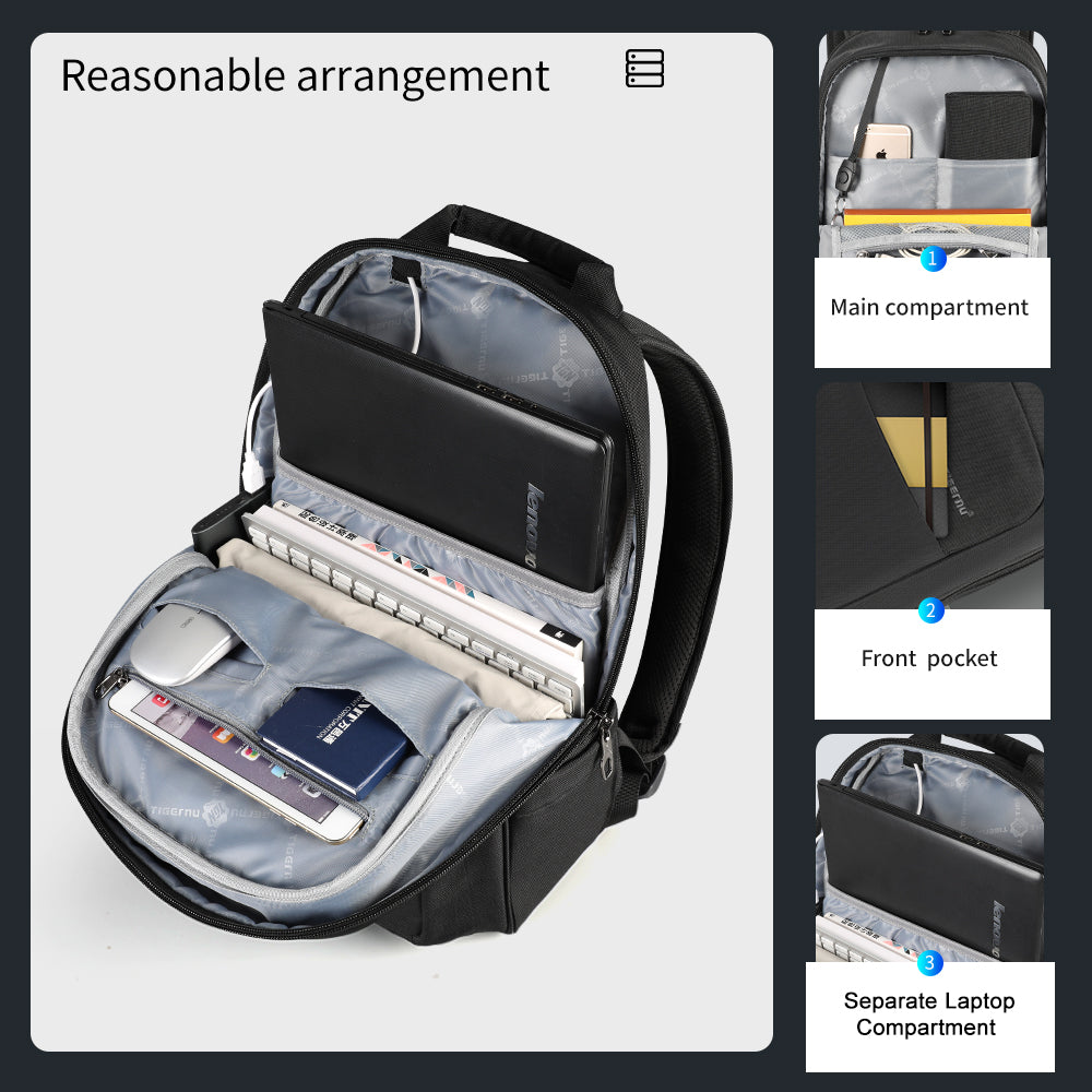 The capacity display of the black backpack model T-B3090